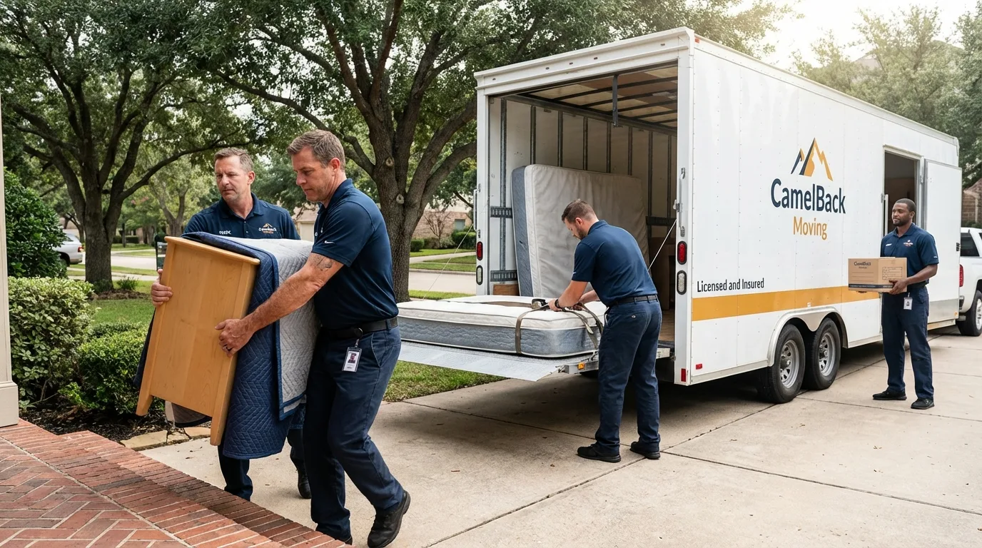 Crew loading residential truck for cross-state move from Tuscarawas, OH