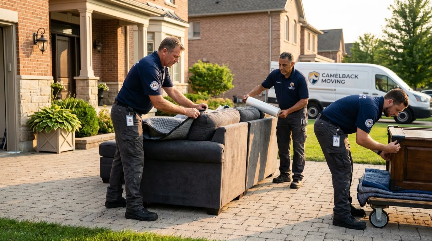 Large estate moving crew wrapping furniture in Tuscarawas, OH