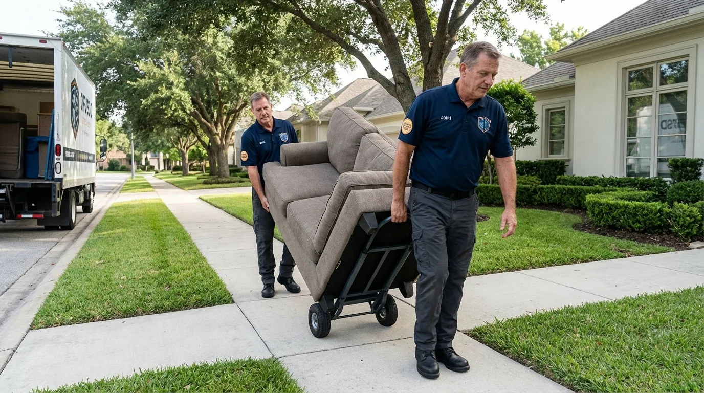 Local residential moving crew loading furniture in Tuscarawas, OH