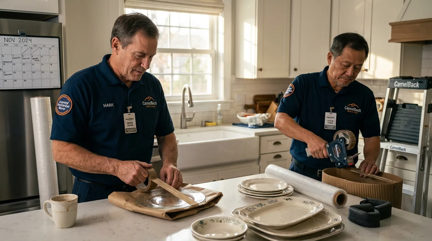 Professional crew packing kitchen dishware in Tuscarawas, OH