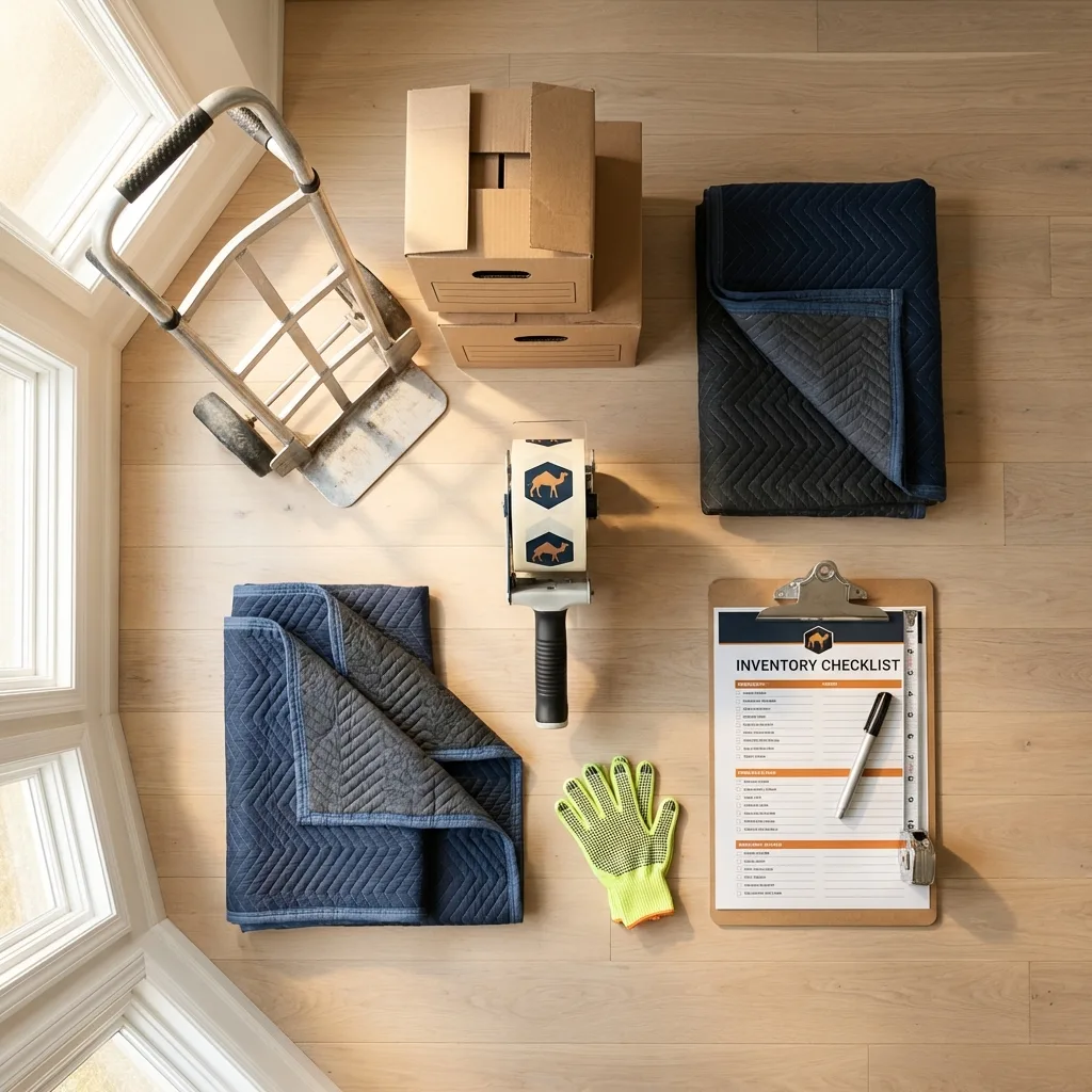 Professional moving supplies and packing materials layout for Tuscarawas residential relocations