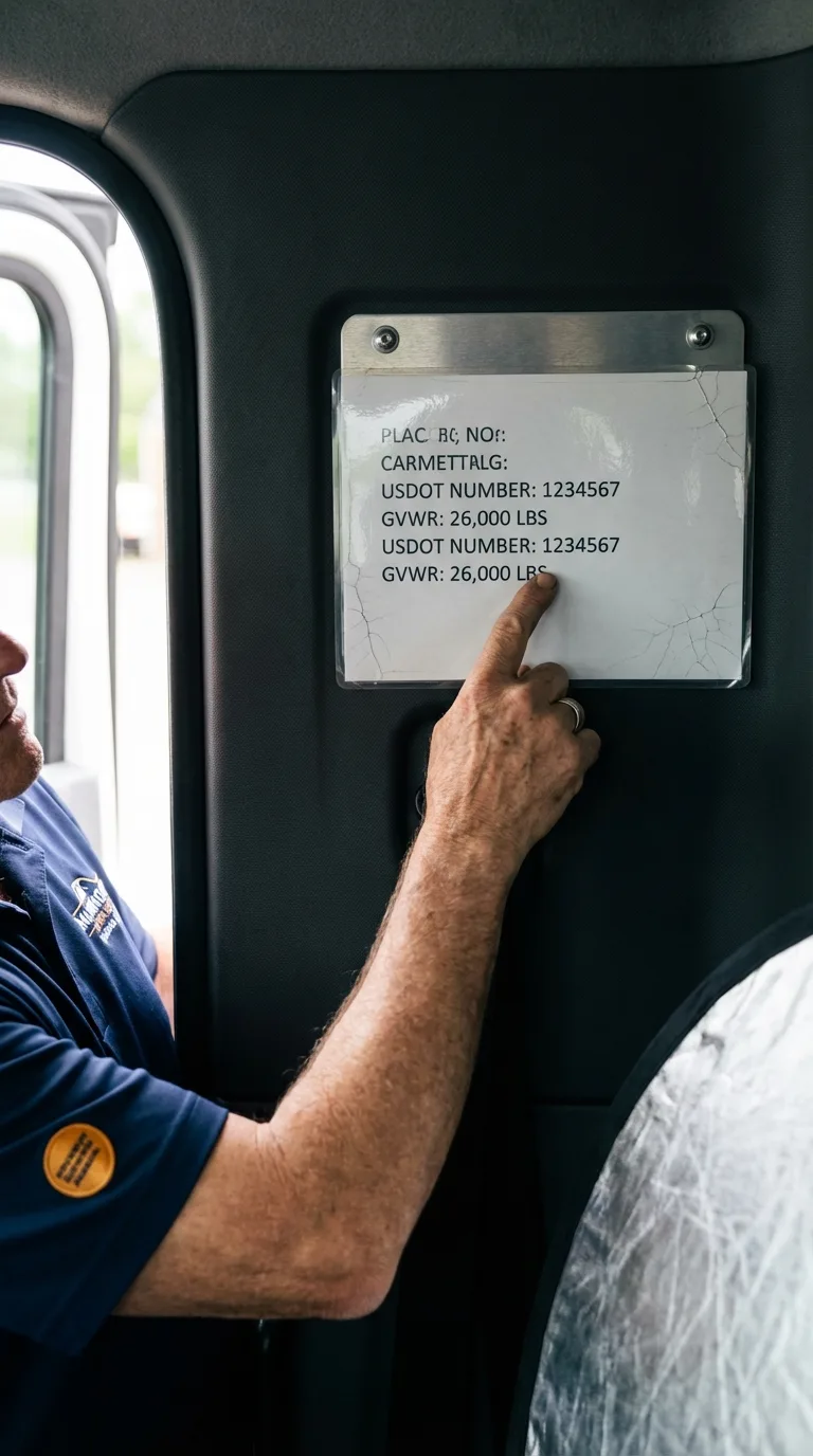 USDOT licensing placard verification in Tuscarawas